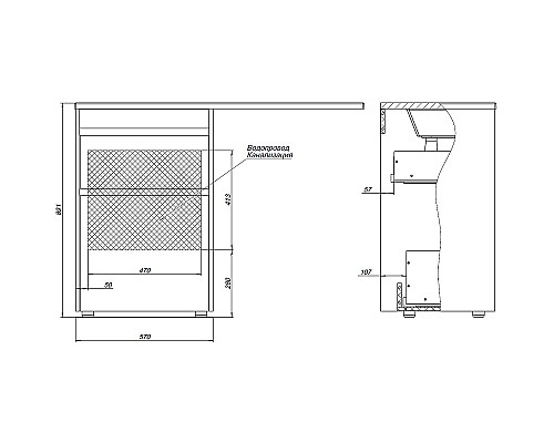 Тумба под раковину Aquanet Токио 120 333648 Дуб веллингтон