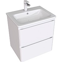 Тумба под раковину Aquanet Эмбер 60 330465 подвесная Белая матовая