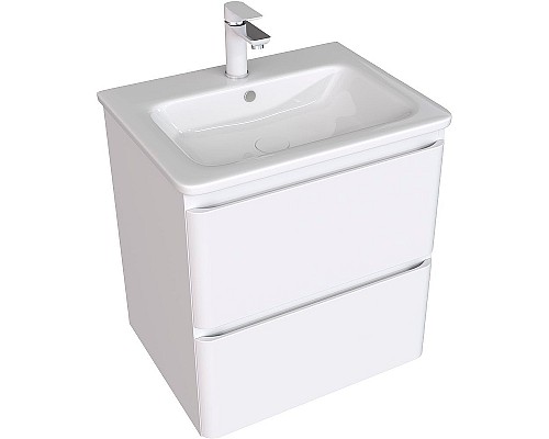 Тумба под раковину Aquanet Эмбер 60 330465 подвесная Белая матовая