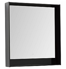 Зеркало Aquanet Милан 80 306387 с подсветкой Черный глянец с сенсорным выключателем