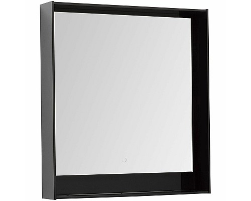 Зеркало Aquanet Милан 80 306387 с подсветкой Черный глянец с сенсорным выключателем