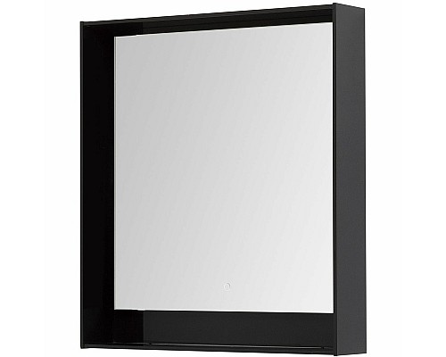 Зеркало Aquanet Милан 80 306387 с подсветкой Черный глянец с сенсорным выключателем