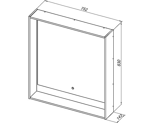 Зеркало Aquanet Милан 80 306387 с подсветкой Черный глянец с сенсорным выключателем