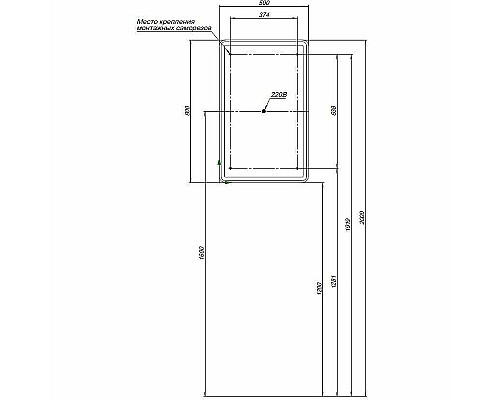 Зеркальный шкаф Aquanet Оптима 50 311859 с подсветкой Белый