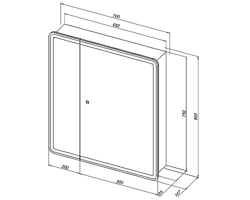 Зеркальный шкаф Aquanet Оптима 70 311861 с подсветкой Белый