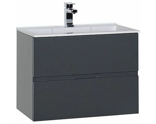 Тумба с раковиной Aquanet Алвита 70 213093 подвесная Серый антрацит