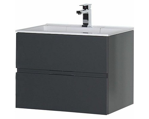 Тумба с раковиной Aquanet Алвита 70 213093 подвесная Серый антрацит