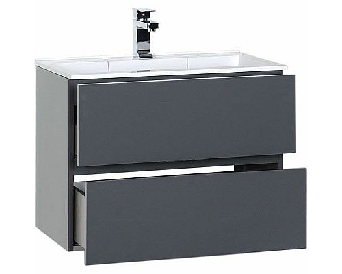 Тумба с раковиной Aquanet Алвита 70 213093 подвесная Серый антрацит