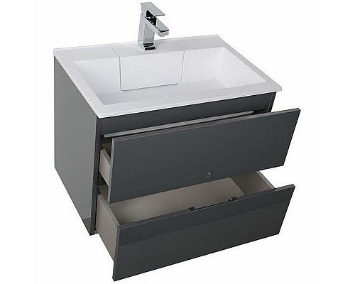 Тумба с раковиной Aquanet Алвита 70 213093 подвесная Серый антрацит