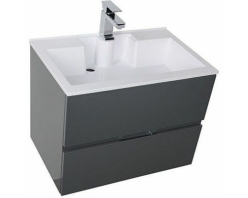 Тумба с раковиной Aquanet Алвита 70 213093 подвесная Серый антрацит