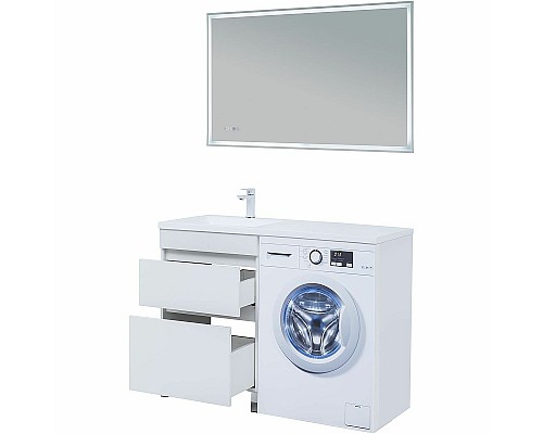 Тумба под раковину Aquanet Вега 120 329124 Белый глянец