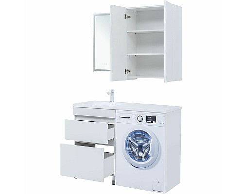 Тумба под раковину Aquanet Вега 120 329124 Белый глянец