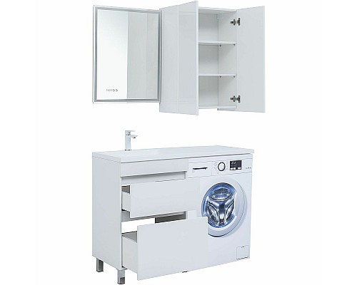 Тумба под раковину Aquanet Вега 120 329124 Белый глянец