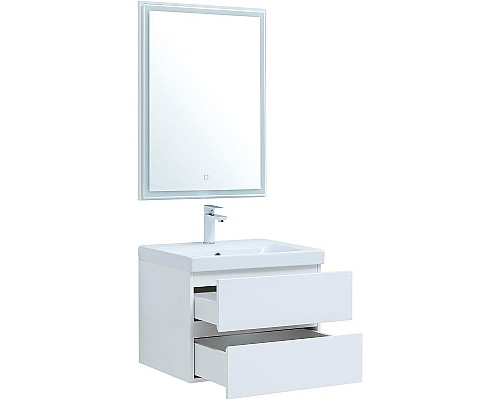 Комплект мебели для ванной Aquanet Беркли 60 306358 подвесной Белый глянец