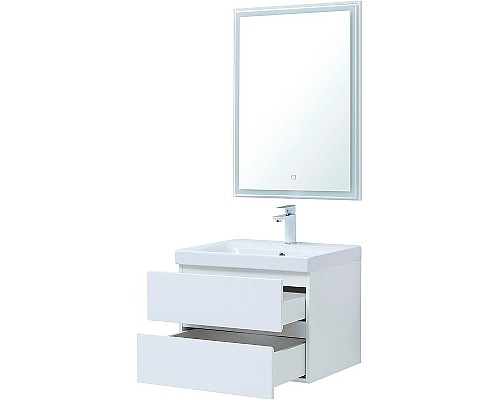 Комплект мебели для ванной Aquanet Беркли 60 306358 подвесной Белый глянец