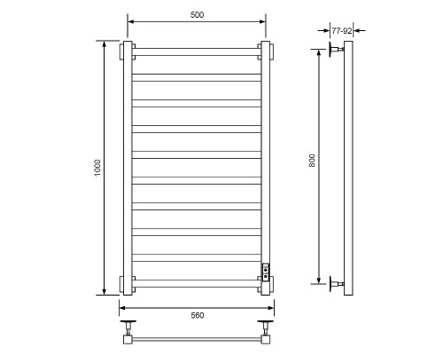 Электрический полотенцесушитель Comfysan Roma-K EC-10 100x50 Хром