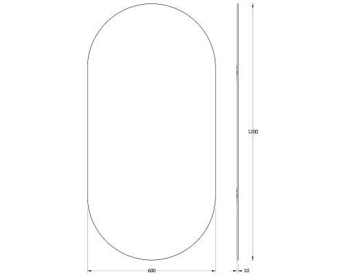 Зеркало Evoform Primary 120х60 BY 0123 со шлифованной кромкой
