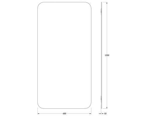 Зеркало Evoform Colora 120х60 BY 0438 с окантовкой - Черный цвет