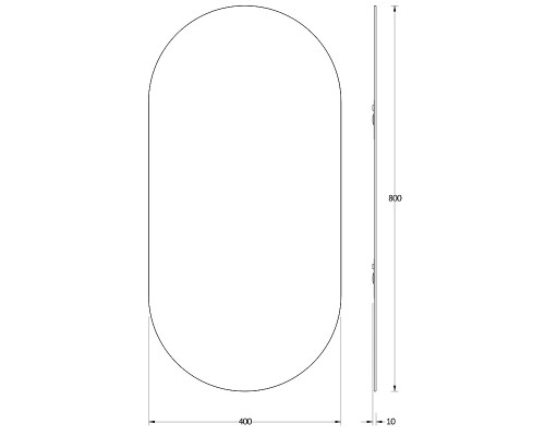Зеркало Evoform Colora 80х40 BY 0462 с окантовкой - Черный цвет