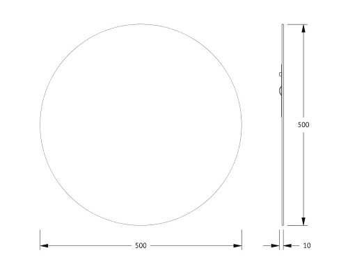 Зеркало Evoform Colora d50 BY 0451 с окантовкой - Черный цвет