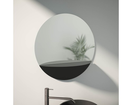 Зеркало Evoform Shadow d70 BY 0562 с металлической полочкой - Черный цвет