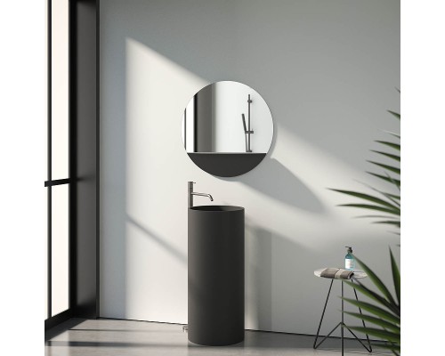 Зеркало Evoform Shadow d70 BY 0562 с металлической полочкой - Черный цвет