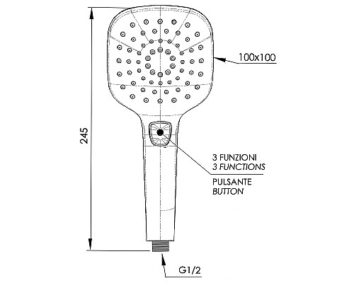 Ручной душ Remer 318CPNOX Черный матовый