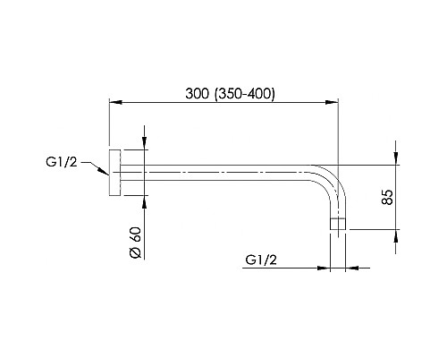 Кронштейн для верхнего душа Remer 343L30BO Белый матовый