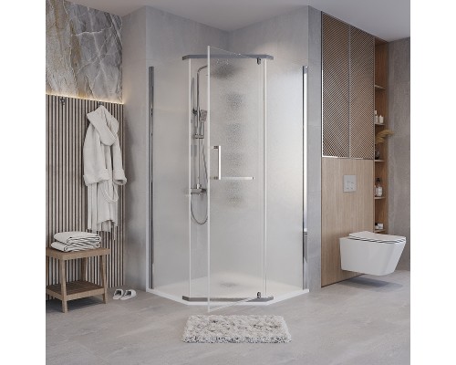 Душевой уголок Grossman Pragma 90х90 302.K33.03.9090.10.02 профиль Хром стекло шиншилла
