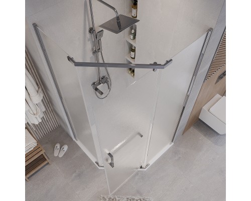 Душевой уголок Grossman Pragma 90х90 302.K33.03.9090.10.02 профиль Хром стекло шиншилла