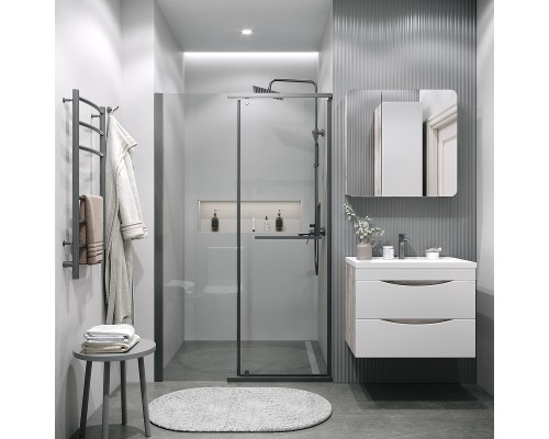 Душевая дверь Grossman Pragma 110 100.K33.03.110.42.00 профиль Графит сатин стекло прозрачное