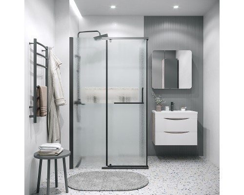 Душевой уголок Grossman Pragma 110х90 120.K33.03.1190.21.02 профиль Черный матовый стекло шиншилла