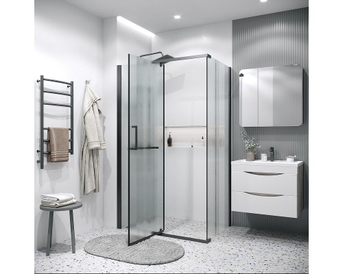 Душевой уголок Grossman Pragma 110х90 120.K33.03.1190.21.02 профиль Черный матовый стекло шиншилла