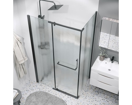 Душевой уголок Grossman Pragma 110х90 120.K33.03.1190.21.02 профиль Черный матовый стекло шиншилла