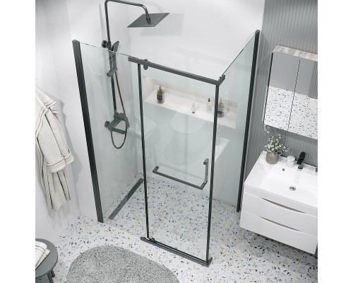 Душевой уголок Grossman Pragma 110х90 120.K33.03.1190.21.00 профиль Черный матовый стекло прозрачное