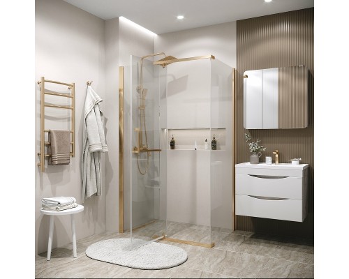 Душевой уголок Grossman Pragma 100х80 120.K33.03.1080.32.00 профиль Золото сатин стекло прозрачное