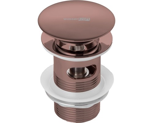 Донный клапан WasserKRAFT Asphe A336 click-clack Розовое золото