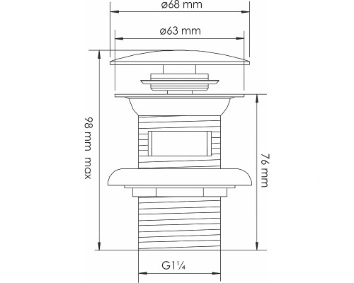 Донный клапан WasserKRAFT Asphe A336 click-clack Розовое золото