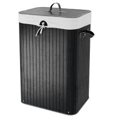 Корзина для белья WasserKRAFT Nuthe с крышкой Черная