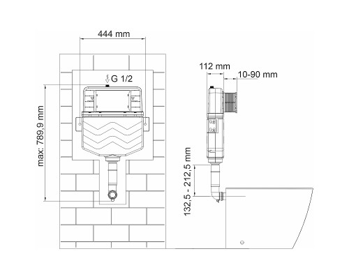 Смывной бачок WasserKRAFT Aller 10TLT.031.ME.WH03 для унитаза с Белой клавишей смыва