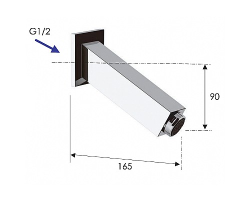 Излив для смесителя Remer Qubica 91Q2 Хром