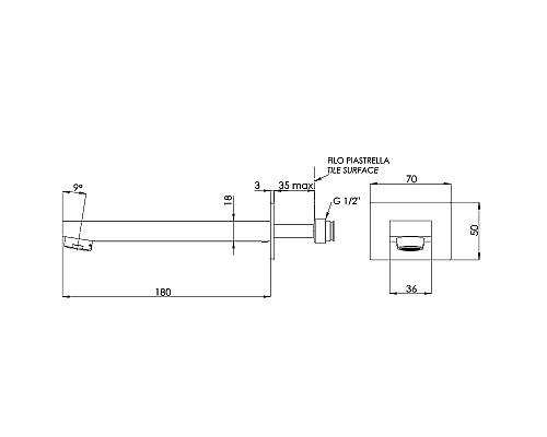Излив для смесителя Remer Qubica 91QVO Бронза