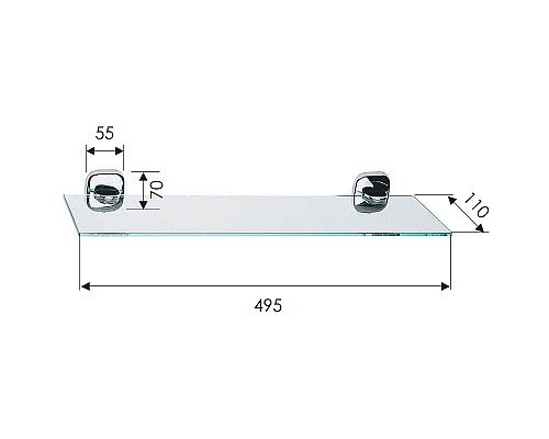 Стеклянная полка Remer Suite SU20CR Хром