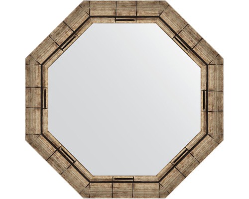 Зеркало Evoform Octagon 64х64 BY 3668 в багетной раме - Серебряный бамбук 73 мм
