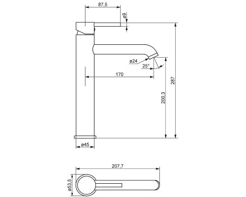 Смеситель для раковины Damixa Scandinavian Pure 360250600 Золото