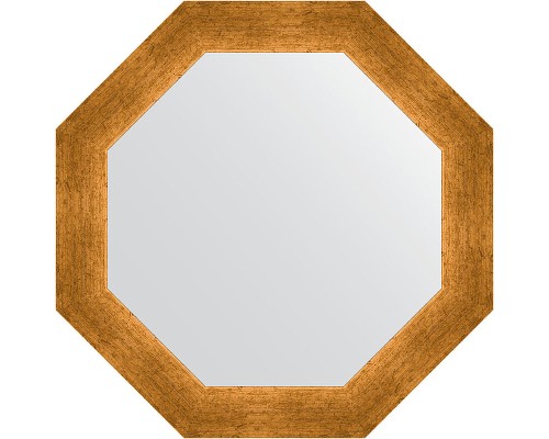Зеркало Evoform Octagon 50х50 BY 3700 в багетной раме - Травленое золото 59 мм