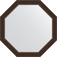 Зеркало Evoform Octagon 72х72 в багетной раме - Палисандр 62 мм
