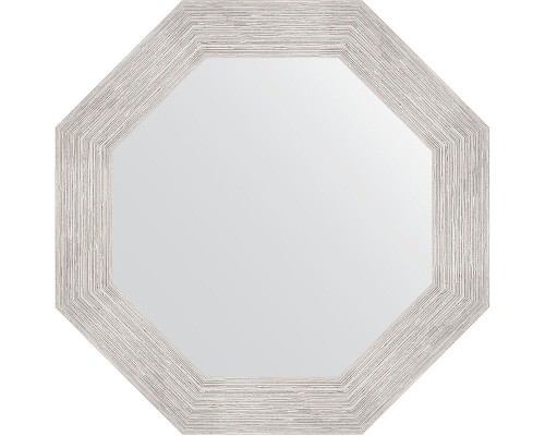 Зеркало Evoform Octagon 53х53 в багетной раме - Серебряный дождь 70 мм