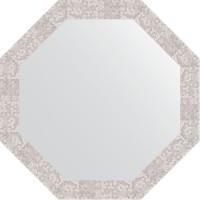 Зеркало Evoform Octagon 73х73 в багетной раме - Соты алюминий 70 мм