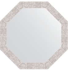 Зеркало Evoform Octagon 73х73 в багетной раме - Соты алюминий 70 мм